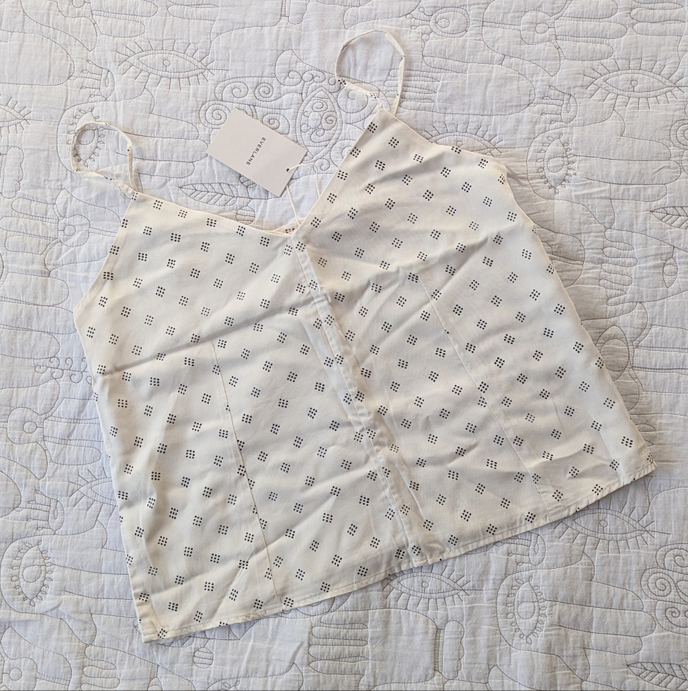 Everlane Butterlite cami in black square dot